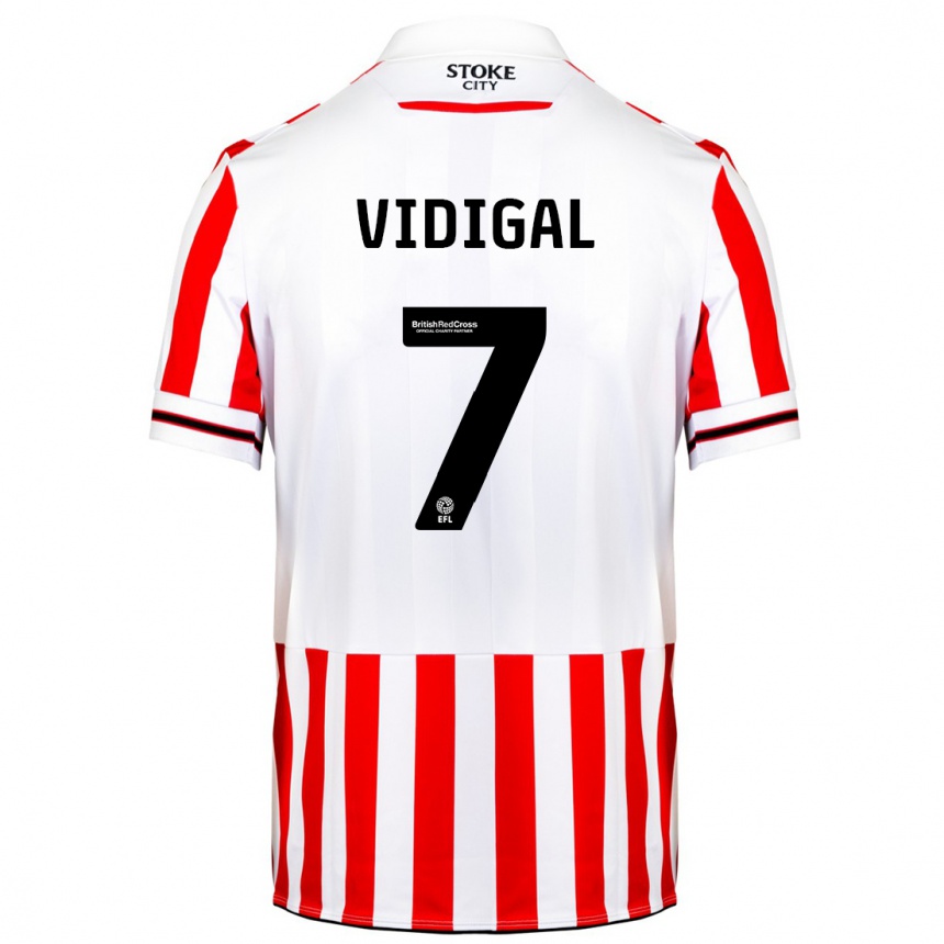 Niño Fútbol Camiseta André Vidigal #7 Rojo Blanco 1ª Equipación 2023/24 México