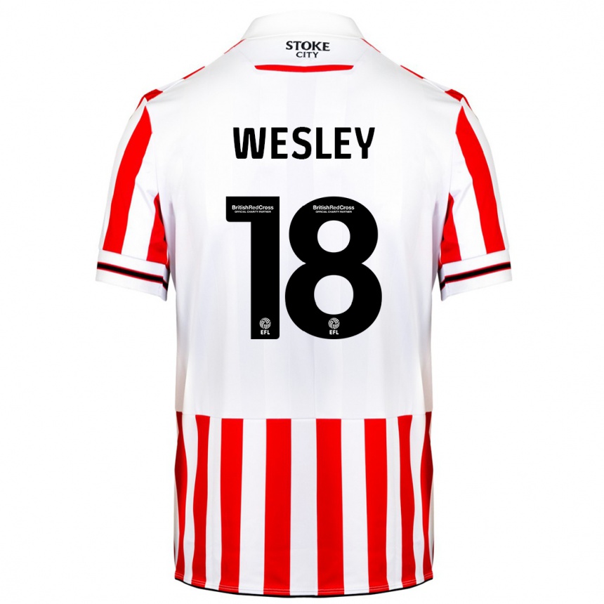 Niño Fútbol Camiseta Wesley Moraes #18 Rojo Blanco 1ª Equipación 2023/24 México