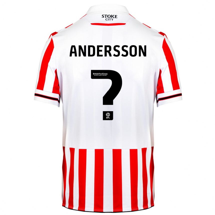 Niño Fútbol Camiseta Edwin Andersson #0 Rojo Blanco 1ª Equipación 2023/24 México