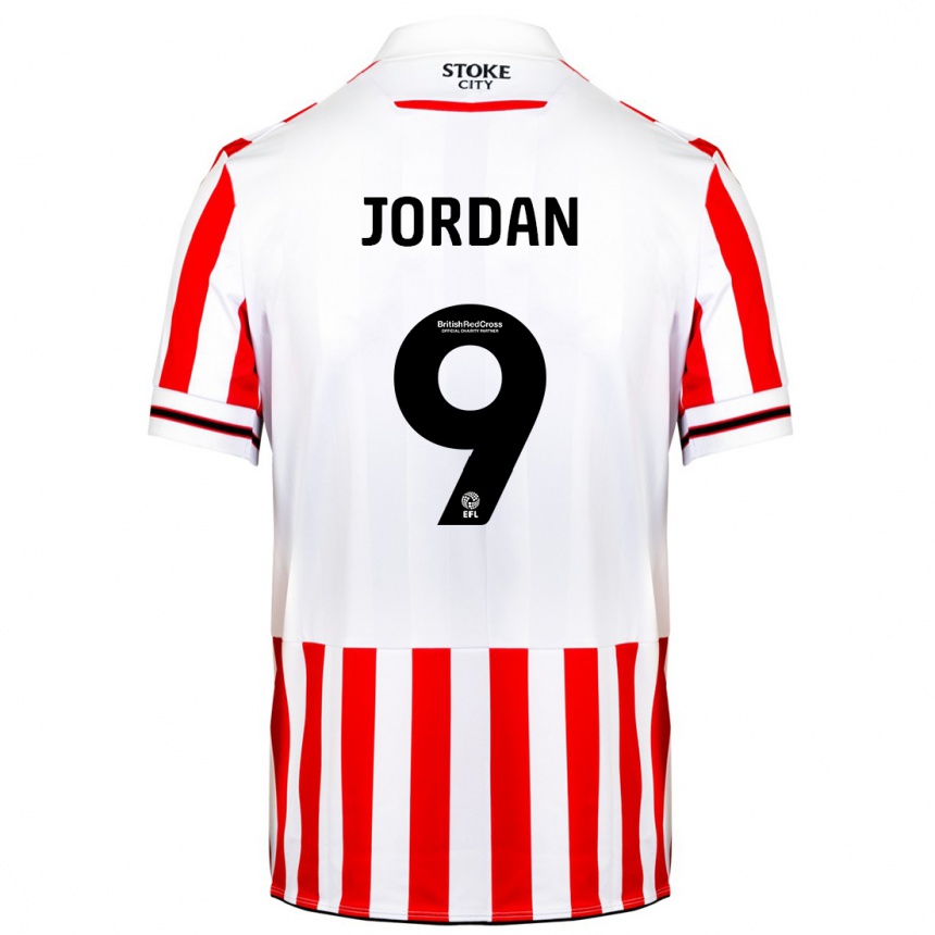 Niño Fútbol Camiseta Saffron Jordan #9 Rojo Blanco 1ª Equipación 2023/24 México