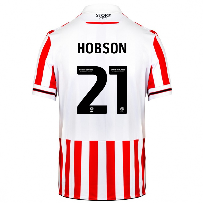 Niño Fútbol Camiseta Elizabeth Hobson #21 Rojo Blanco 1ª Equipación 2023/24 México