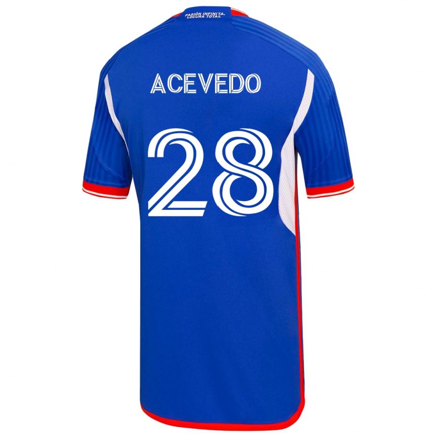 Niño Fútbol Camiseta Florencia Acevedo #28 Azul 1ª Equipación 2023/24 México
