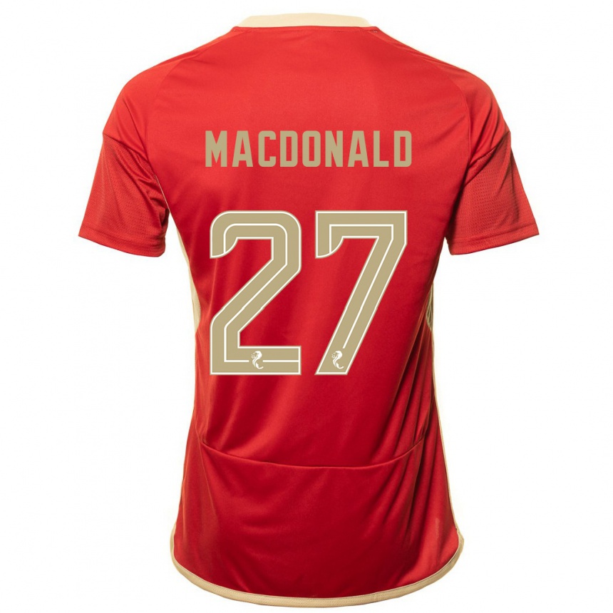 Niño Fútbol Camiseta Angus Macdonald #27 Rojo 1ª Equipación 2023/24 México