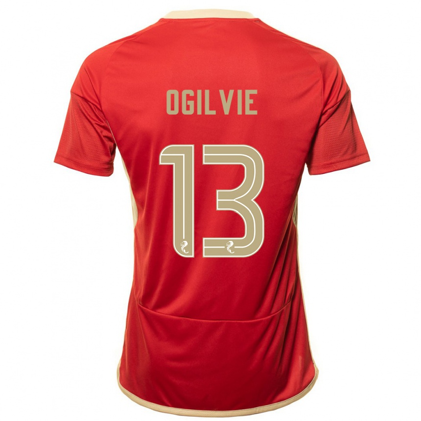 Niño Fútbol Camiseta Francesca Ogilvie #13 Rojo 1ª Equipación 2023/24 México