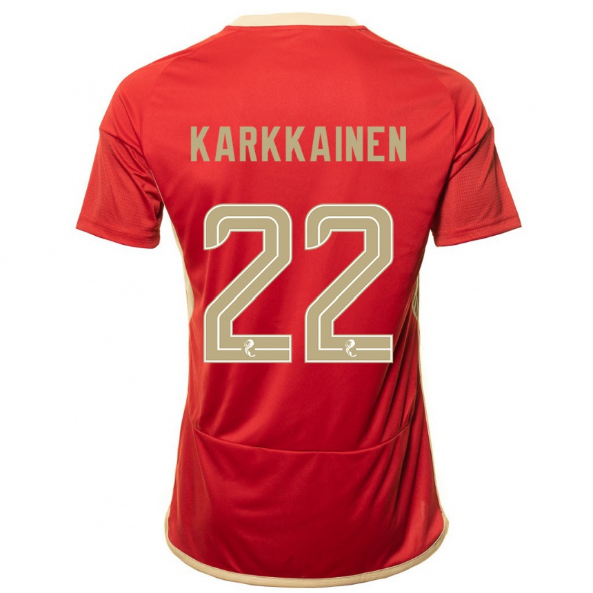 Niño Fútbol Camiseta Elena Kärkkäinen #22 Rojo 1ª Equipación 2023/24 México