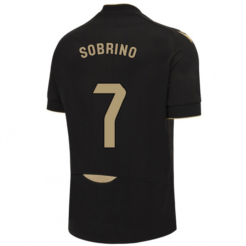 Niño Fútbol Camiseta Rubén Sobrino #7 Negro 2ª Equipación 2023/24 México