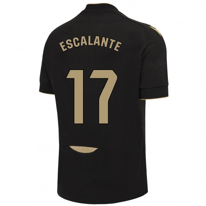 Niño Fútbol Camiseta Gonzalo Escalante #17 Negro 2ª Equipación 2023/24 México