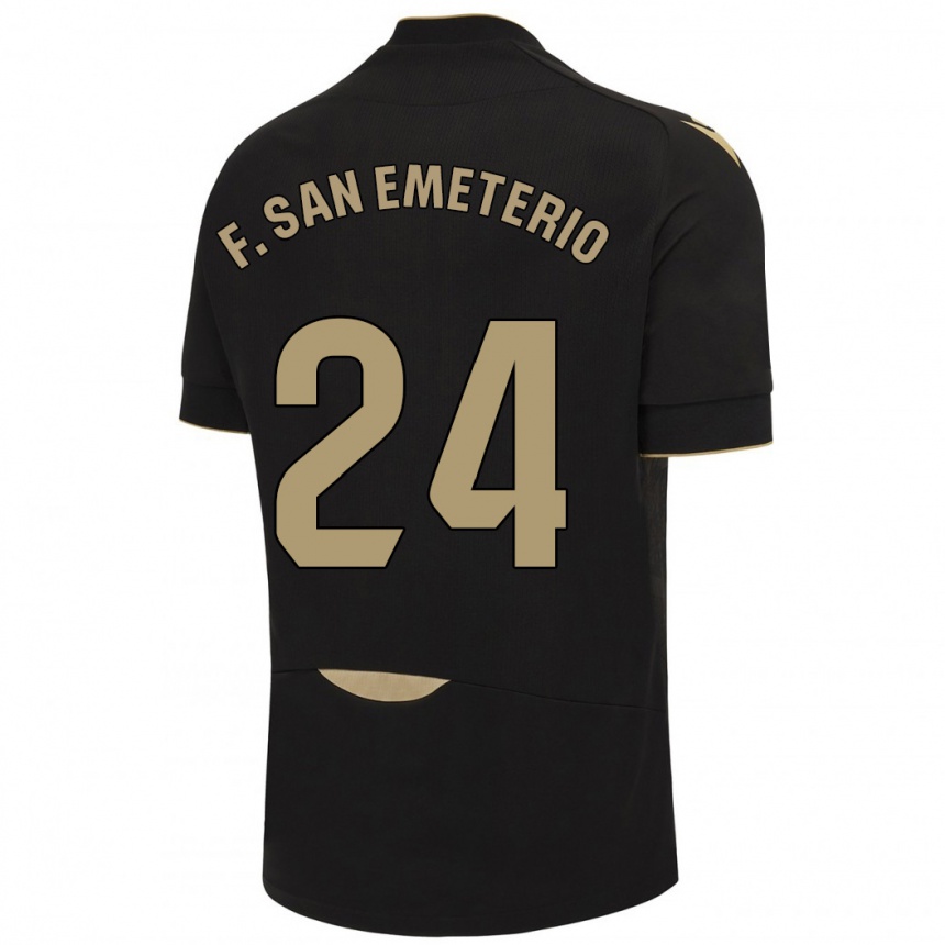 Niño Fútbol Camiseta Fede San Emeterio #24 Negro 2ª Equipación 2023/24 México