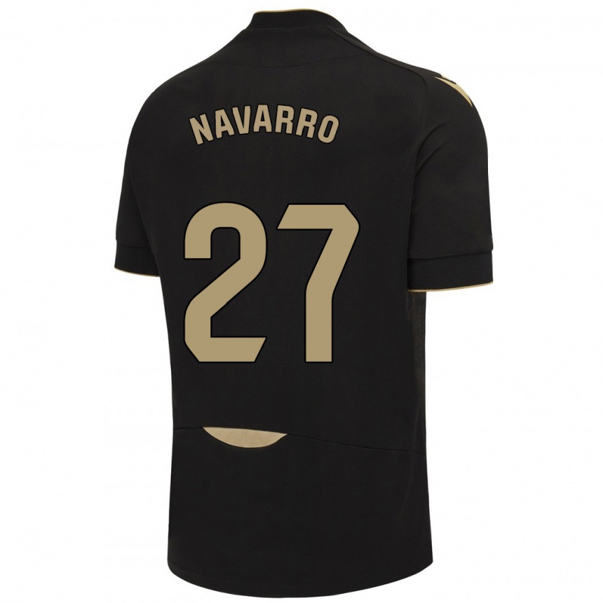 Niño Fútbol Camiseta Robert Navarro #27 Negro 2ª Equipación 2023/24 México
