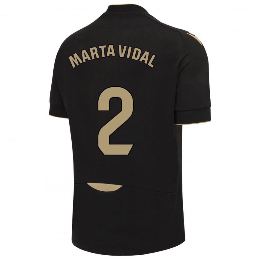 Niño Fútbol Camiseta Marta Vidal Vela #2 Negro 2ª Equipación 2023/24 México