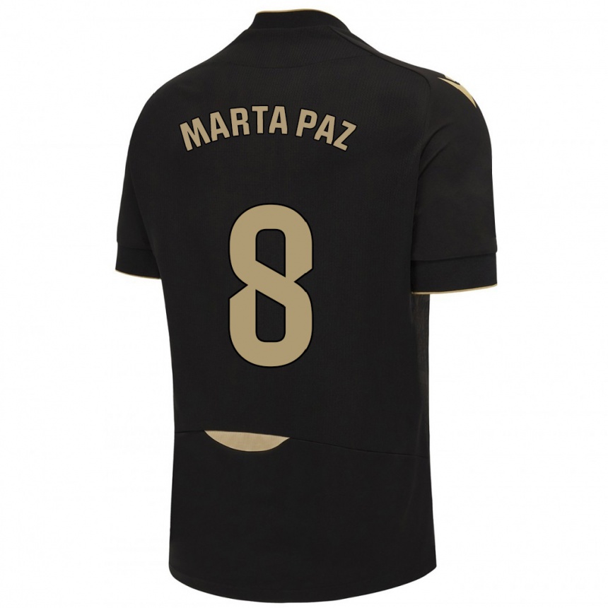 Niño Fútbol Camiseta Marta Milagros Paz Cruz #8 Negro 2ª Equipación 2023/24 México