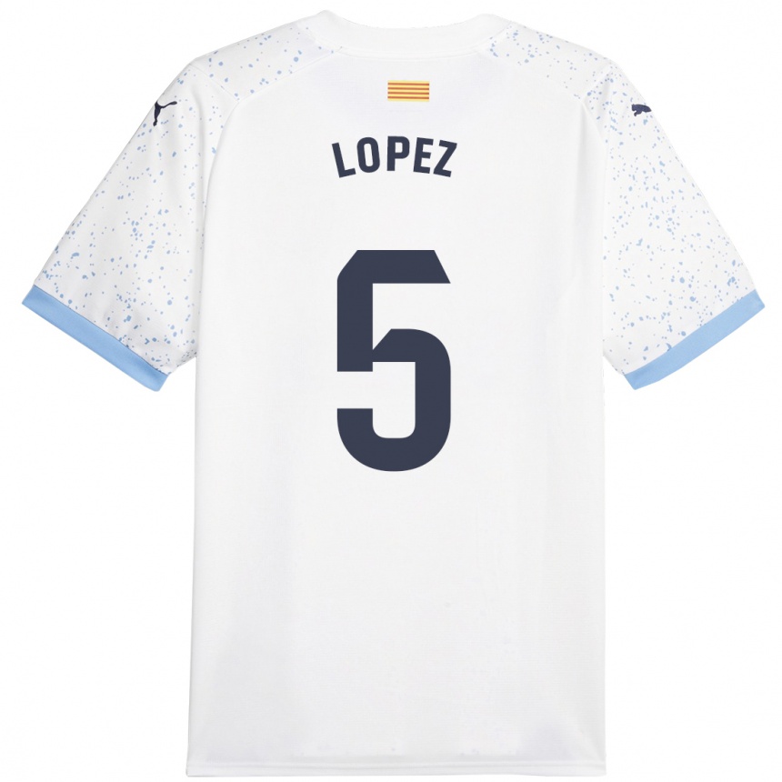 Niño Fútbol Camiseta David López #5 Blanco 2ª Equipación 2023/24 México