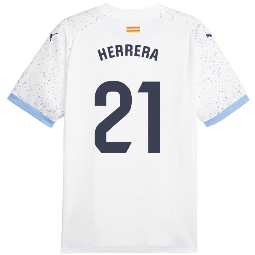 Niño Fútbol Camiseta Yangel Herrera #21 Blanco 2ª Equipación 2023/24 México