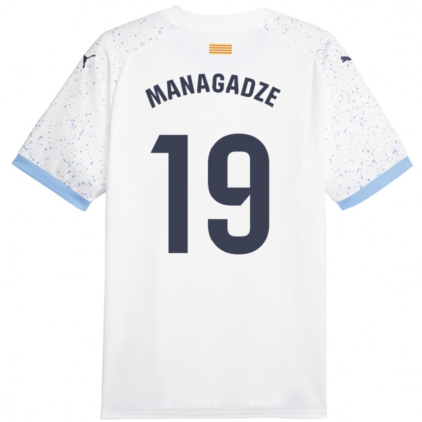 Niño Fútbol Camiseta Luka Managadze #19 Blanco 2ª Equipación 2023/24 México