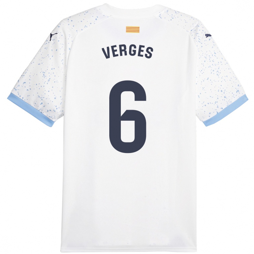 Niño Fútbol Camiseta Mar Vergés #6 Blanco 2ª Equipación 2023/24 México