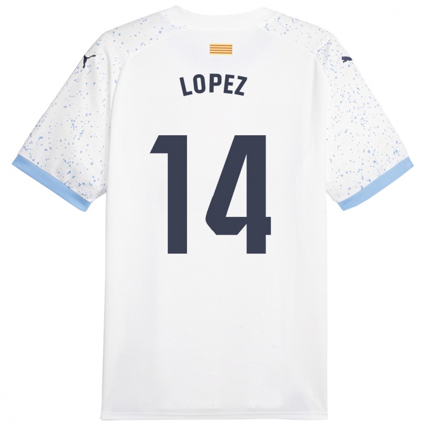 Niño Fútbol Camiseta Judith López #14 Blanco 2ª Equipación 2023/24 México