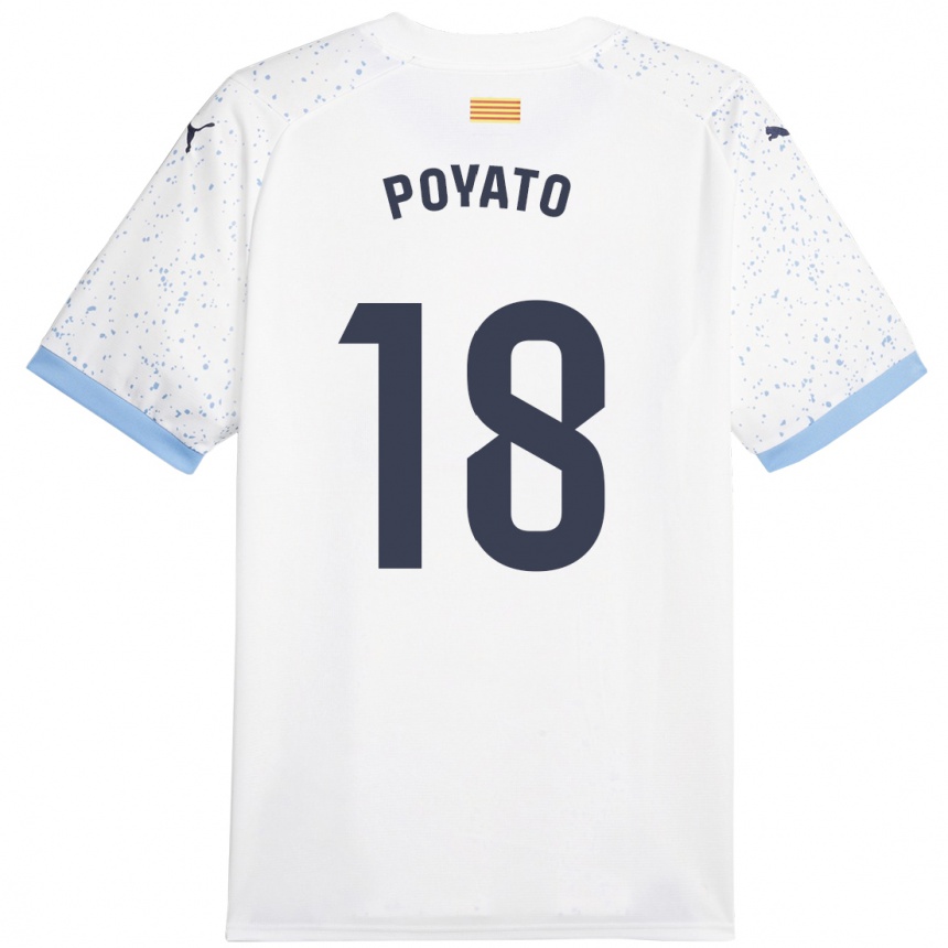 Niño Fútbol Camiseta Marina Poyato #18 Blanco 2ª Equipación 2023/24 México