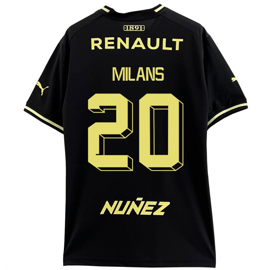 Niño Fútbol Camiseta Pedro Milans #20 Negro 2ª Equipación 2023/24 México