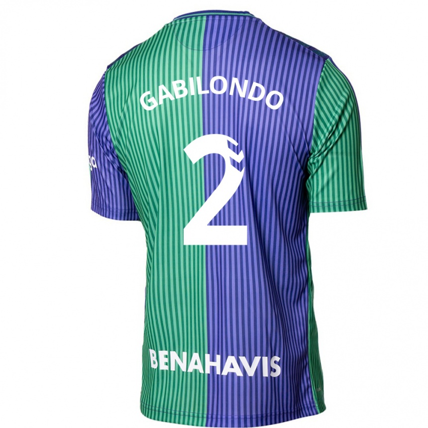 Niño Fútbol Camiseta Jokin Gabilondo #2 Verde Azul 2ª Equipación 2023/24 México