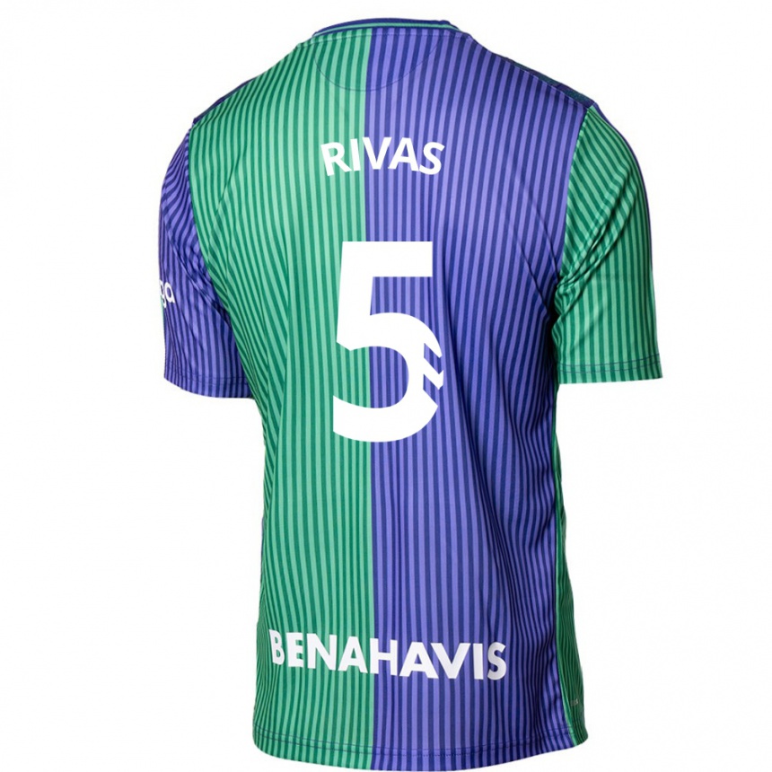 Niño Fútbol Camiseta Juande Rivas #5 Verde Azul 2ª Equipación 2023/24 México