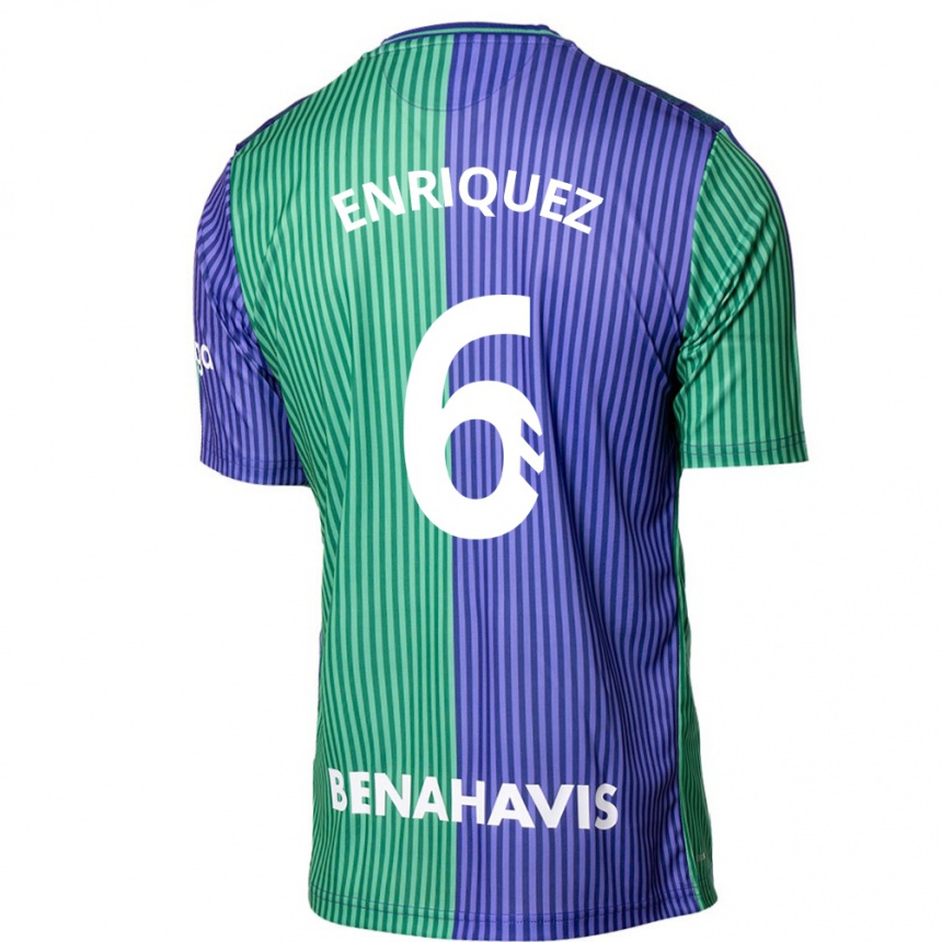 Niño Fútbol Camiseta Ramón Enríquez #6 Verde Azul 2ª Equipación 2023/24 México