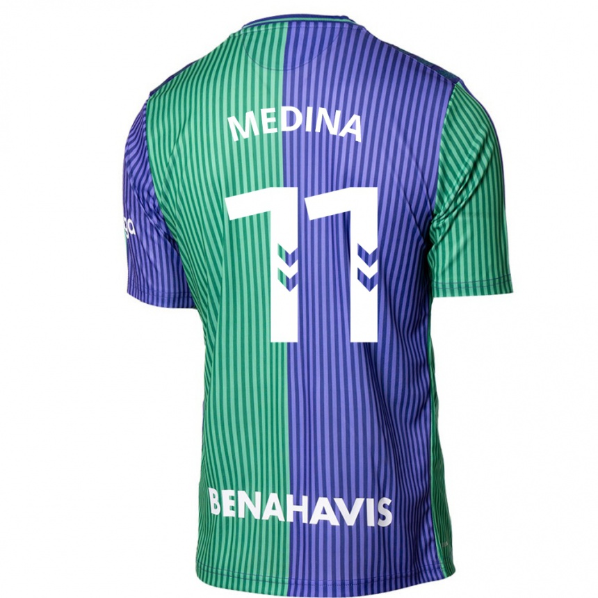 Niño Fútbol Camiseta Kevin Medina #11 Verde Azul 2ª Equipación 2023/24 México