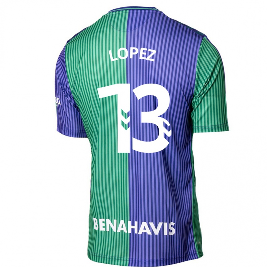 Niño Fútbol Camiseta Carlos López #13 Verde Azul 2ª Equipación 2023/24 México