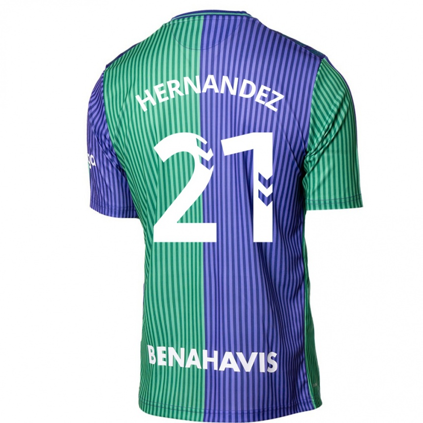 Niño Fútbol Camiseta Juan Hernández #21 Verde Azul 2ª Equipación 2023/24 México