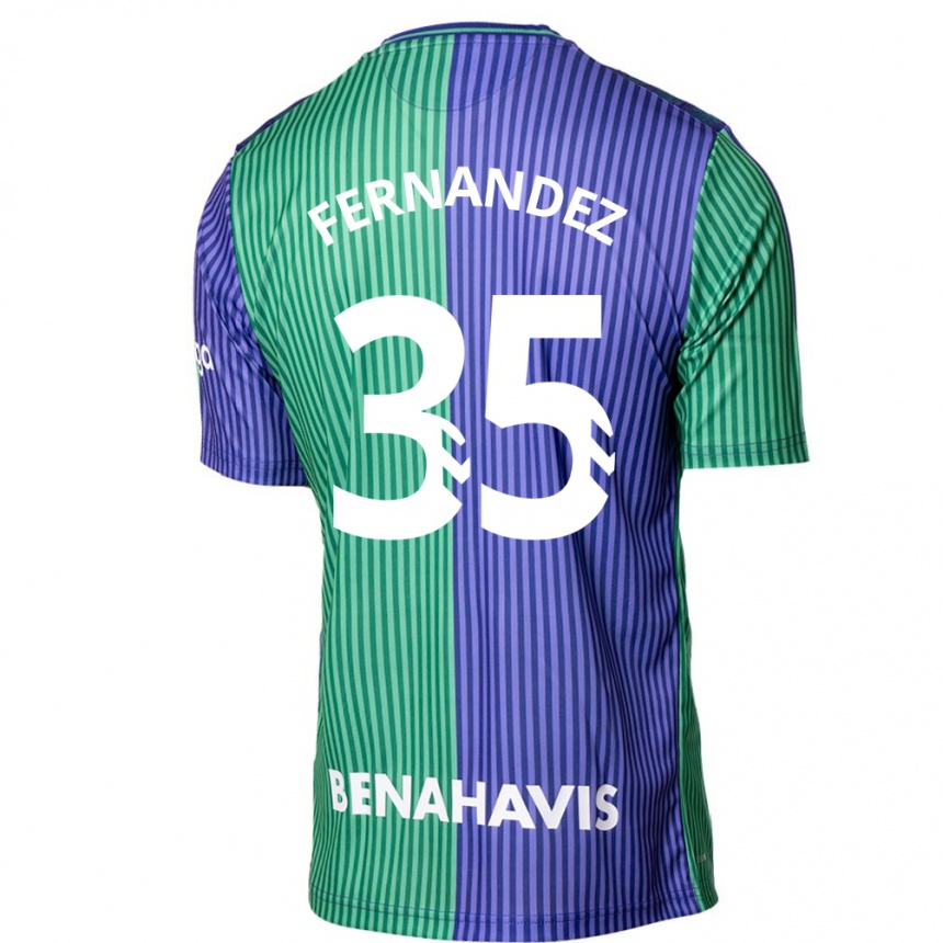 Niño Fútbol Camiseta Inés Fernández #35 Verde Azul 2ª Equipación 2023/24 México