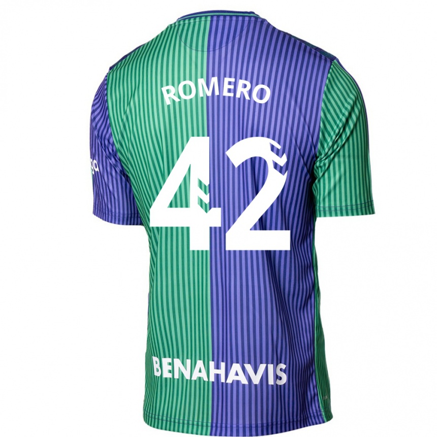 Niño Fútbol Camiseta Andrea Romero #42 Verde Azul 2ª Equipación 2023/24 México