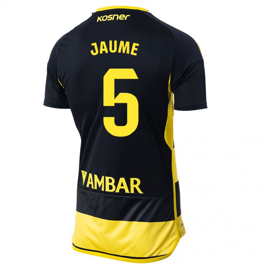 Niño Fútbol Camiseta Jaume Grau #5 Negro Amarillo 2ª Equipación 2023/24 México