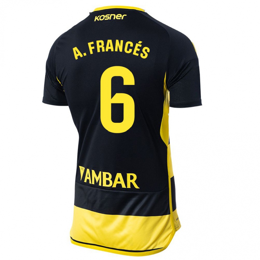 Niño Fútbol Camiseta Alejandro Francés #6 Negro Amarillo 2ª Equipación 2023/24 México