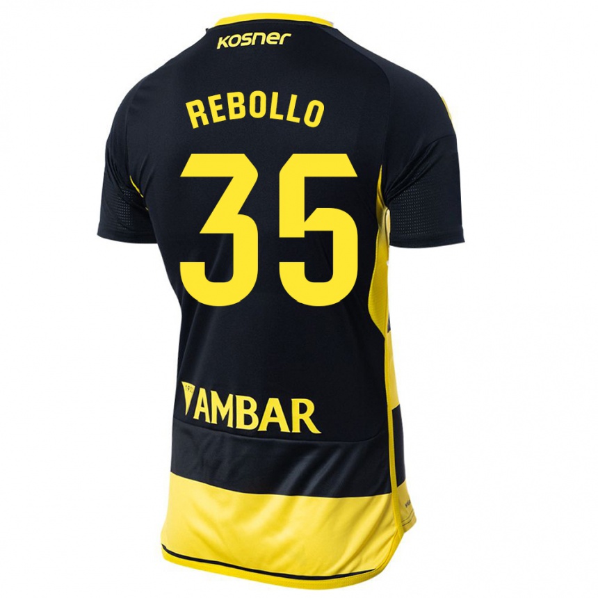 Niño Fútbol Camiseta Dani Rebollo #35 Negro Amarillo 2ª Equipación 2023/24 México