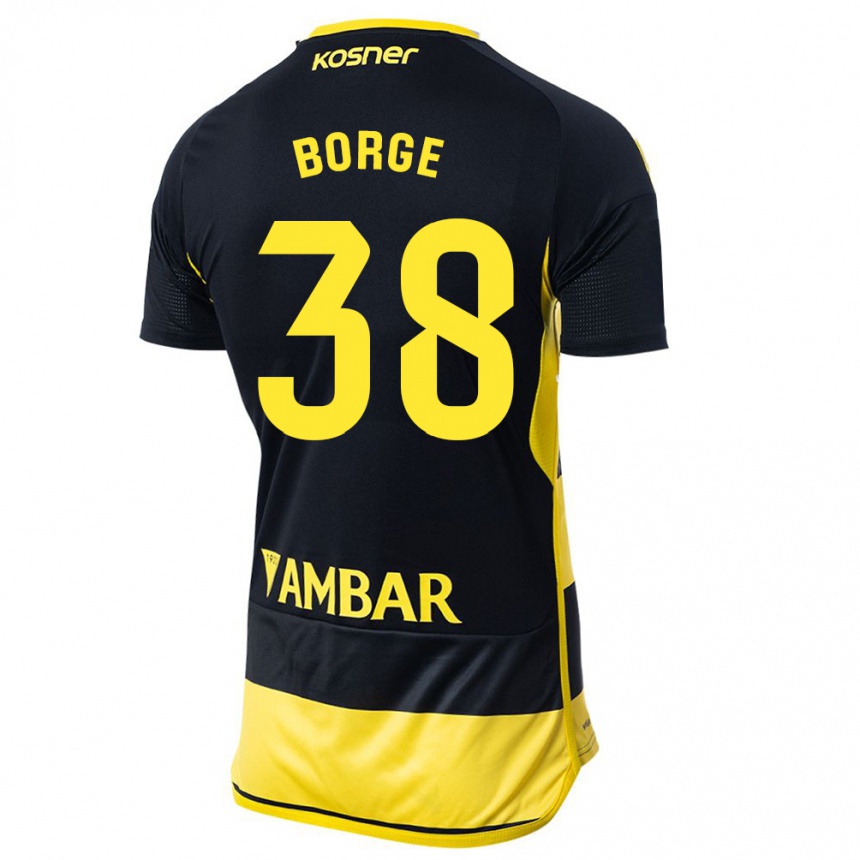 Niño Fútbol Camiseta Andrés Borge #38 Negro Amarillo 2ª Equipación 2023/24 México