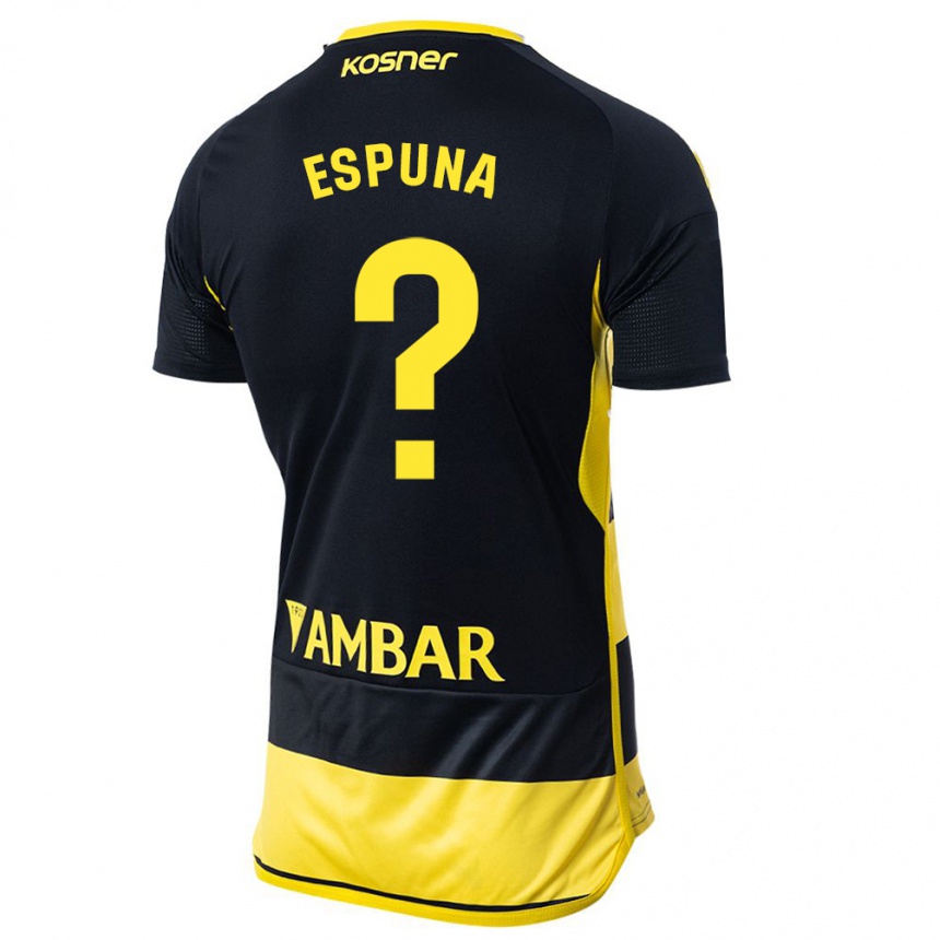 Niño Fútbol Camiseta Nico Espuña #0 Negro Amarillo 2ª Equipación 2023/24 México