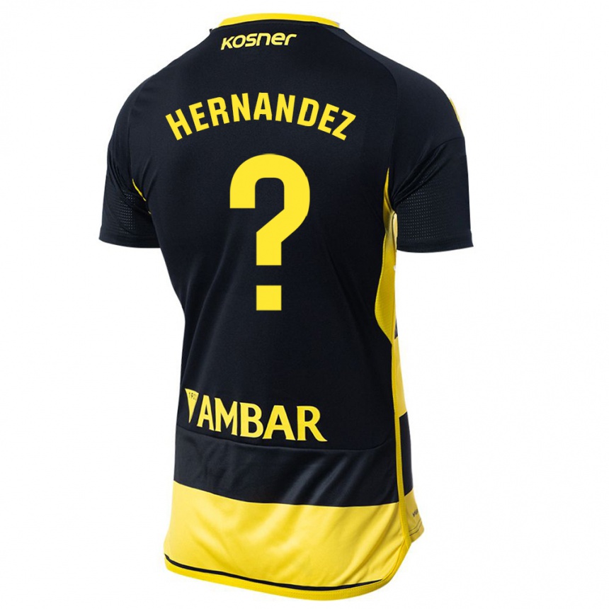 Niño Fútbol Camiseta Diego Hernández #0 Negro Amarillo 2ª Equipación 2023/24 México