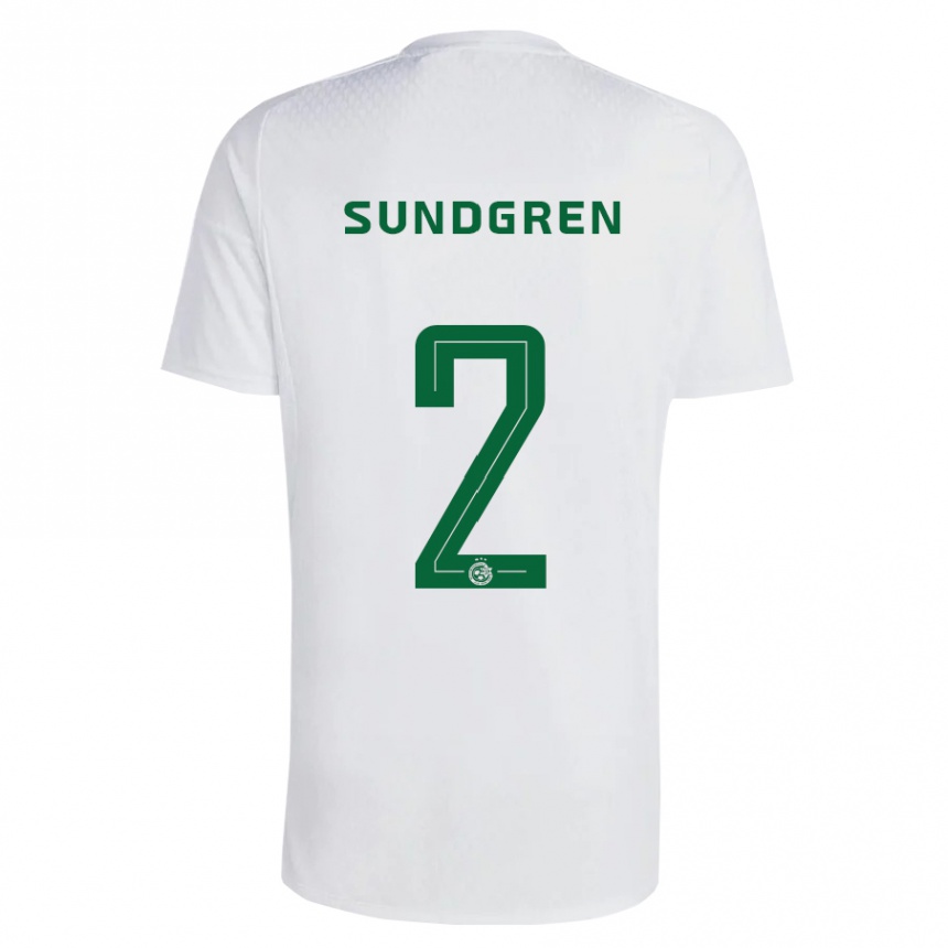 Niño Fútbol Camiseta Daniel Sundgren #2 Verde Azul 2ª Equipación 2023/24 México