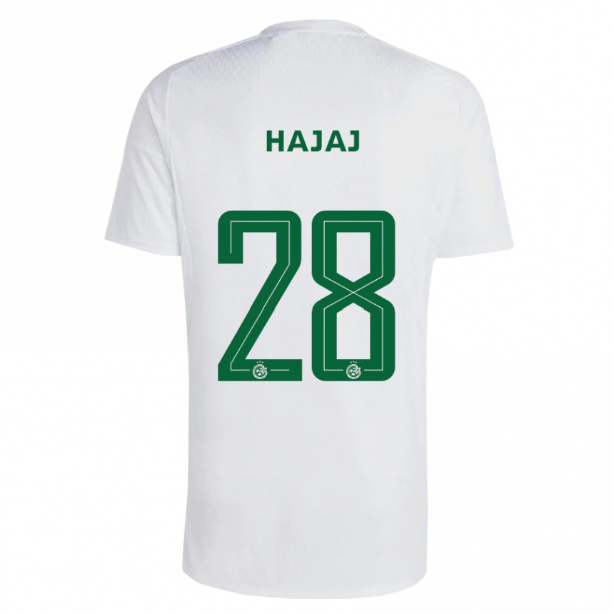 Niño Fútbol Camiseta Ilay Hajaj #28 Verde Azul 2ª Equipación 2023/24 México