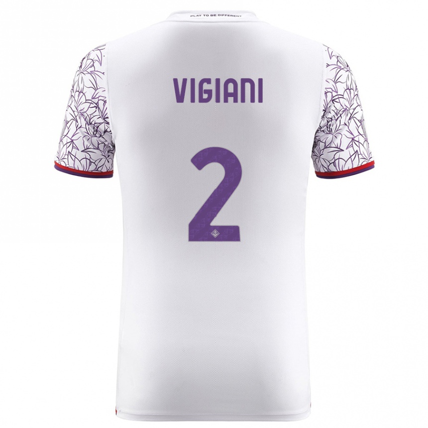 Niño Fútbol Camiseta Lorenzo Vigiani #2 Blanco 2ª Equipación 2023/24 México