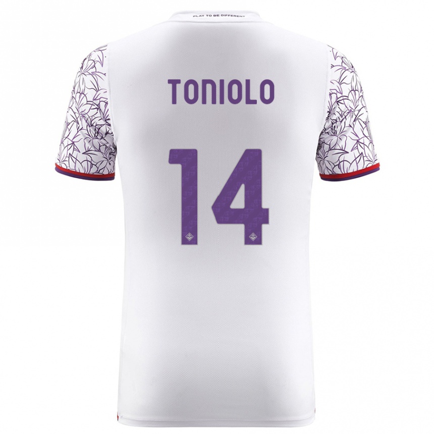 Niño Fútbol Camiseta Martina Toniolo #14 Blanco 2ª Equipación 2023/24 México