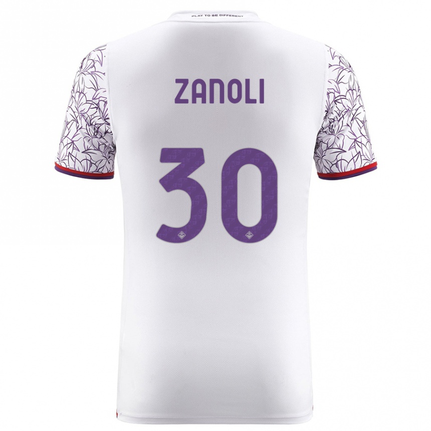 Niño Fútbol Camiseta Martina Zanoli #30 Blanco 2ª Equipación 2023/24 México