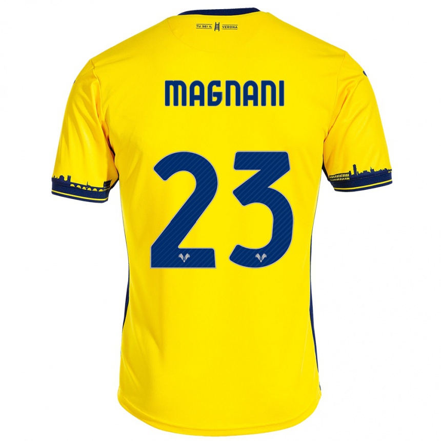 Niño Fútbol Camiseta Giangiacomo Magnani #23 Amarillo 2ª Equipación 2023/24 México