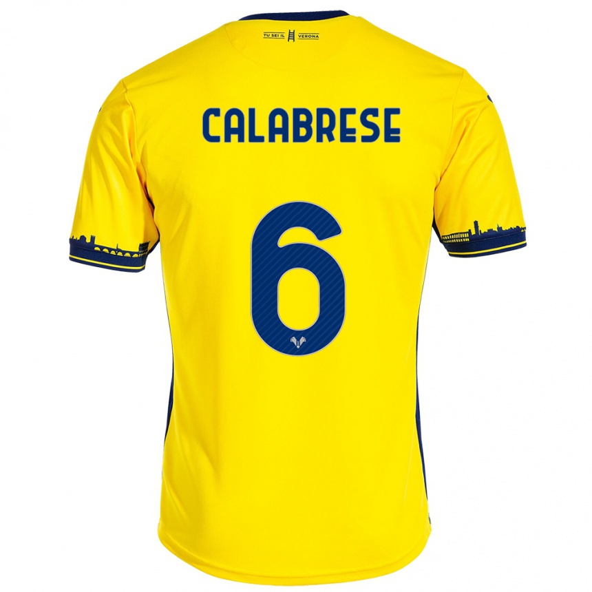 Niño Fútbol Camiseta Nicolò Calabrese #6 Amarillo 2ª Equipación 2023/24 México