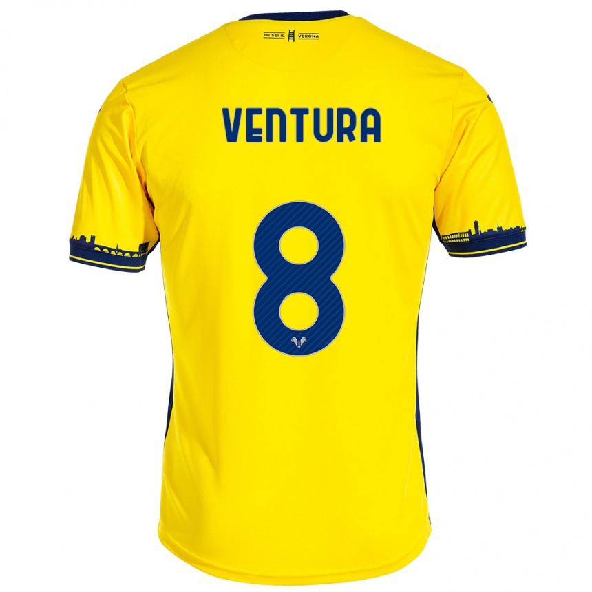 Niño Fútbol Camiseta Ciro Ventura #8 Amarillo 2ª Equipación 2023/24 México