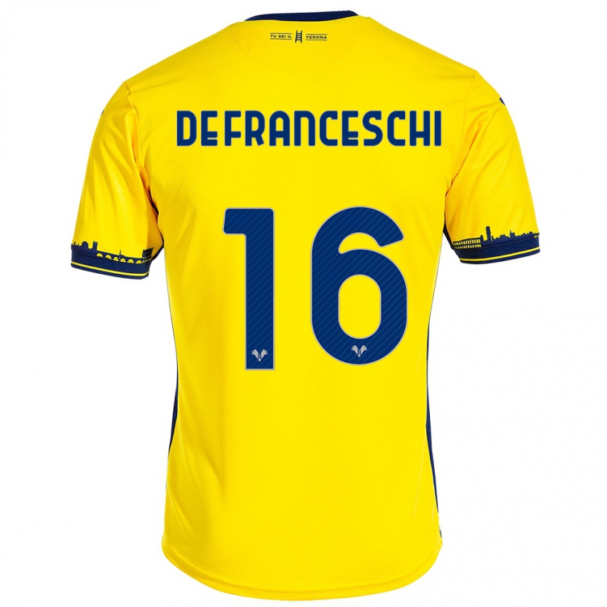 Niño Fútbol Camiseta Edoardo De Franceschi #16 Amarillo 2ª Equipación 2023/24 México