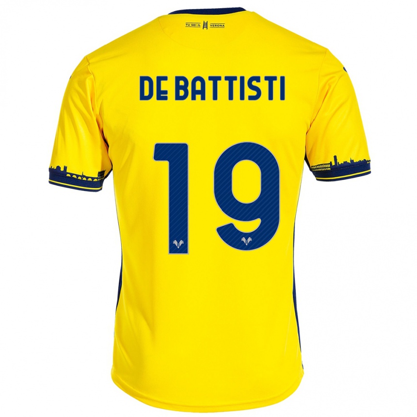 Niño Fútbol Camiseta Davide De Battisti #19 Amarillo 2ª Equipación 2023/24 México