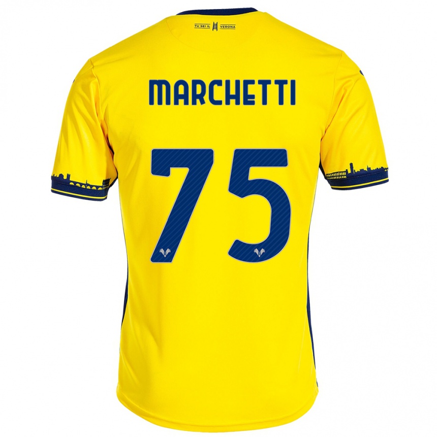 Niño Fútbol Camiseta Nicolò Marchetti #75 Amarillo 2ª Equipación 2023/24 México