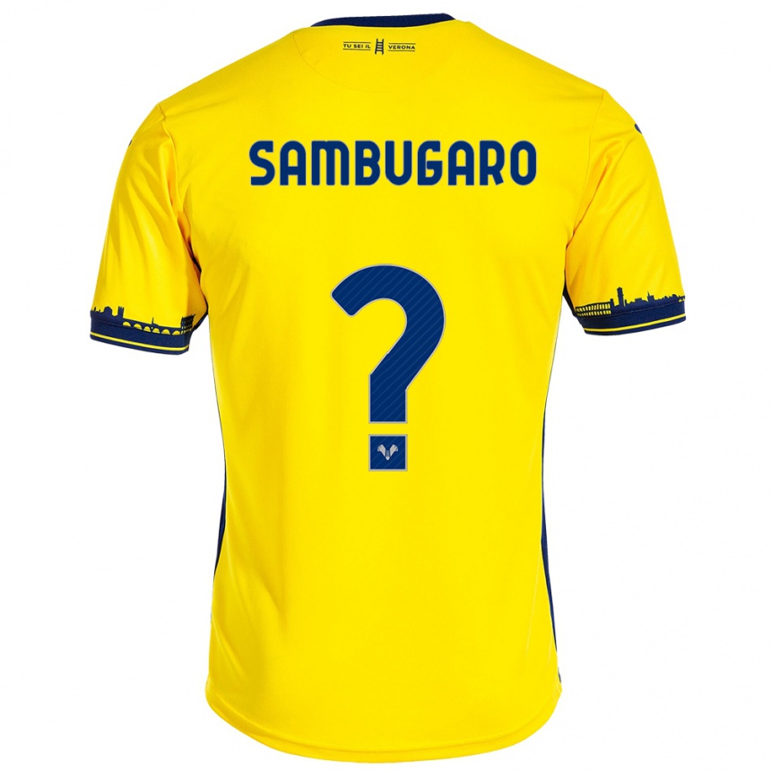 Niño Fútbol Camiseta Mattia Sambugaro #0 Amarillo 2ª Equipación 2023/24 México