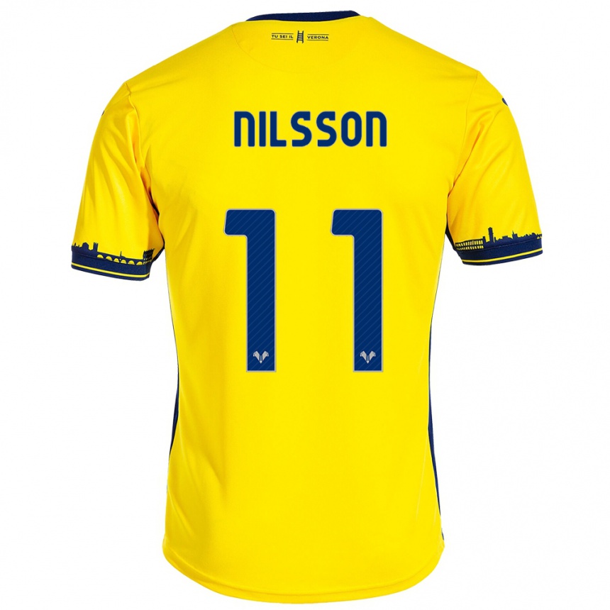 Niño Fútbol Camiseta Sara Nilsson #11 Amarillo 2ª Equipación 2023/24 México
