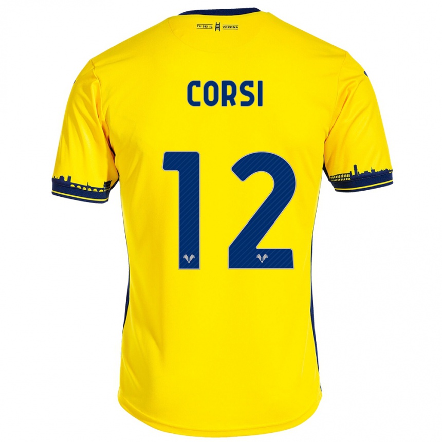 Niño Fútbol Camiseta Sara Corsi #12 Amarillo 2ª Equipación 2023/24 México